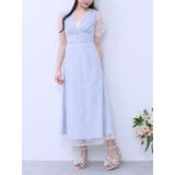 ブルー | Vネックレースワンピース | EATME