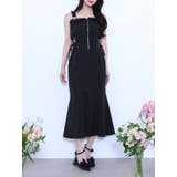 ブラック | サイドレースアップマーメイドキャミワンピース | EATME