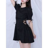 ブラック | サイドレースアップワンピース | EATME