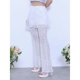オフホワイト | ラップフレアレースパンツ | EATME