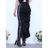 ブラック | ギャザーアシンメトリースカート | EATME