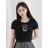 ブラック | バレエプリントTシャツ | EATME