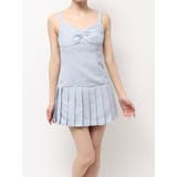 アイスブルー | ヘムプリーツツイードワンピース | EATME