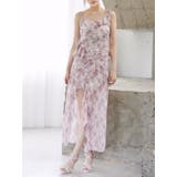 ピンク | ラッフルアシンメトリータイダイプリントワンピース | EATME