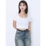スクエアネックコンパクトTシャツ | EATME | 詳細画像1