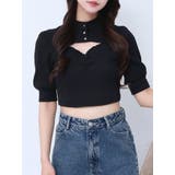 ブラック | ビジューボタンデコルテリブTOP | EATME