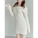 アイボリー | ヘムシャギーオフショルニットワンピース | EATME