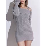 グレー | ヘムシャギーオフショルニットワンピース | EATME