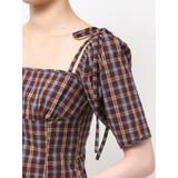 リボンショルダーチェックブラウス | EATME | 詳細画像26