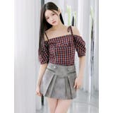 リボンショルダーチェックブラウス | EATME | 詳細画像4