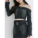 ベルトオフショルデニムTOP | EATME | 詳細画像1