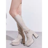 アイボリー | バックルベルトロングブーツ | EATME