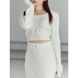 オフホワイト | 【SETUP着用可】クロスケーブルニットTOP | EATME