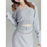 グレー | 【SETUP着用可】クロスケーブルニットTOP | EATME