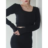 ブラック | 【SETUP着用可】クロスケーブルニットTOP | EATME