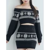 ブラック | ノルディックニットオフショルTOP | EATME