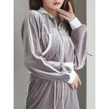 【SETUP着用可】バイカラーベロアブルゾン | EATME | 詳細画像1