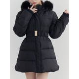 ブラック | フェイクファーフードレディダウンコート | EATME