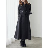 ブラック | ダブルテーラードロングコート | EATME