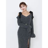 リボンショルダーロングニットワンピース | EATME | 詳細画像25 