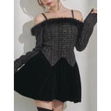 ブラック | ビジューストラップミニワンピース | EATME