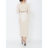 ベージュ | BACKリボンリブニットワンピース | EATME