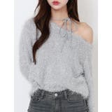 グレー | ワンショルダーシャギーニットTOP | EATME