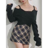 ブラック | BACKリボンカシュクールニットTOP | EATME