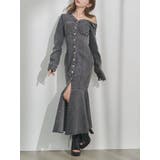 ブラック | アシンメトリーマーメイドデニムワンピース | EATME