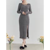 グレー | ベルテッドリブワンピース | EATME