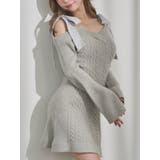 グレー | リボンオフショルミニワンピース | EATME