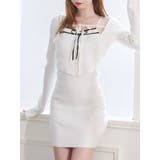 オフホワイト | バイカラーキャミニットアンサンブルミニワンピース | EATME