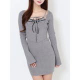 グレー | バイカラーキャミニットアンサンブルミニワンピース | EATME