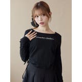 ブラック | 【marie claire×EATME】キラキラストーンロゴTシャツ | EATME