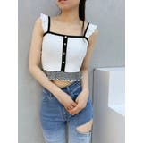 バイカラーフリルキャミニットTOP | EATME | 詳細画像26