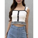 バイカラーフリルキャミニットTOP | EATME | 詳細画像41