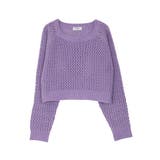パープル | 透かし編みニットプルオーバー | EVRIS