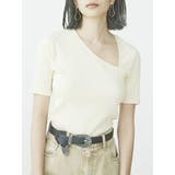 ホワイト | スラッシュネックリブTOPS | EVRIS