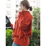 オレンジ | ケーブルベストレイヤードニットトップス | EVRIS