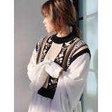 ジャガードシャツレイヤードニットトップス | EVRIS | 詳細画像46
