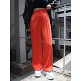 オレンジ | タックストレートカラーパンツ | EVRIS