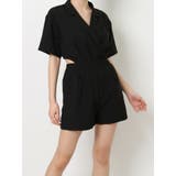 ブラック | バックオープンショートコンビネゾン | EVRIS