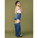 チェーンスラッシュワイドデニムパンツ | EVRIS | 詳細画像4