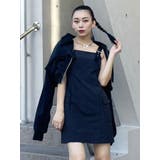 ブラック | ベルテッドミニワンピース | EVRIS