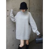 グレー | ハイネックルーズニットワンピース | EVRIS