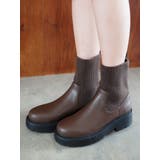 ブラウン | リブソックスミドルブーツ | EVRIS