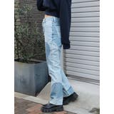 ブロッキングセミワイドデニムパンツ | EVRIS | 詳細画像8 