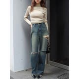 ラメカッティングタートルニットトップス | EVRIS | 詳細画像11 