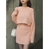 オレンジ | 【インナーパンツ付】メランジニットセットアップ | EVRIS