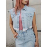 フリンジデザインデニムショートベスト | EVRIS | 詳細画像15 